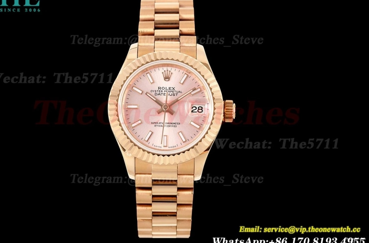 A2671 Pink Pres YG Datejust GMF 279175 28mm Stk YG 1228